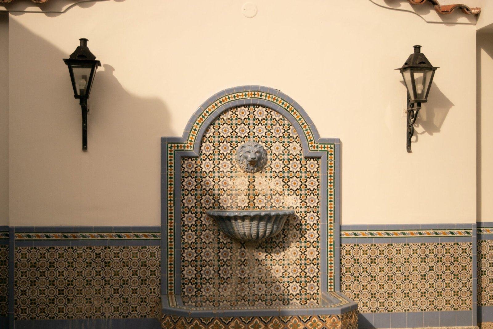 Patio con fuente